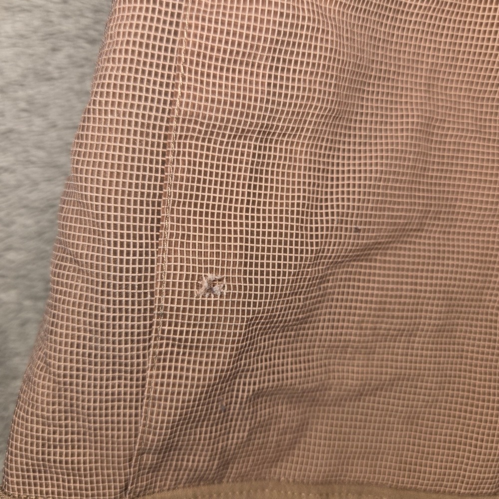Lululemon Mens Athletic Cargo Shorts Tan Khaki Purple Drawstring Mesh Pockets - Picture 4 of 6